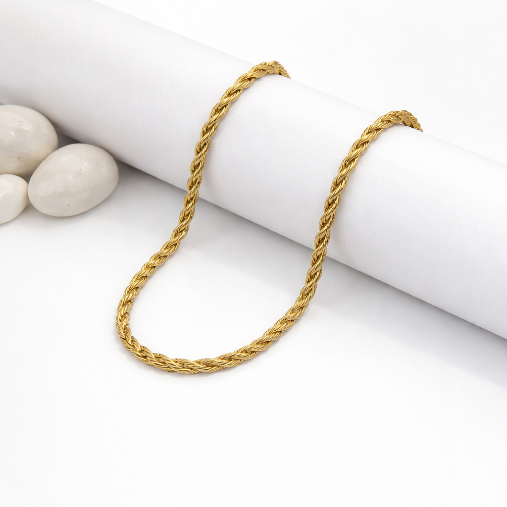 Gold Plated Twisted Rope Chain