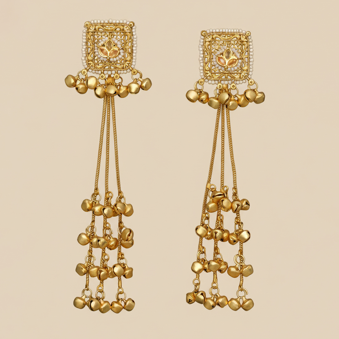 Kashmiri Jhumka Long Chain Bell Drops