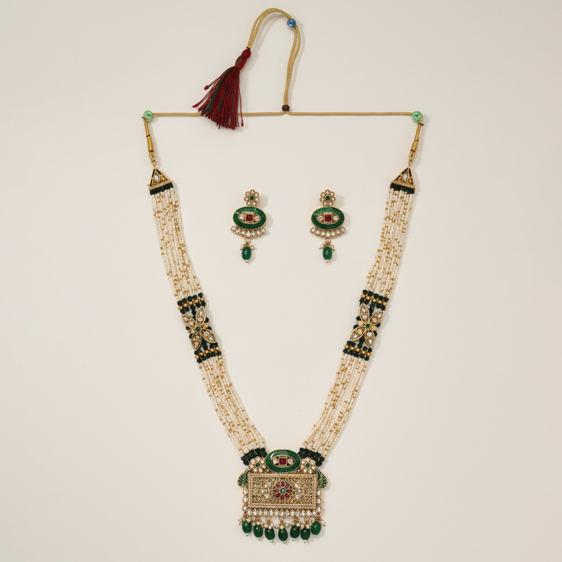 Maharani Kundan Necklace Set with Earrings