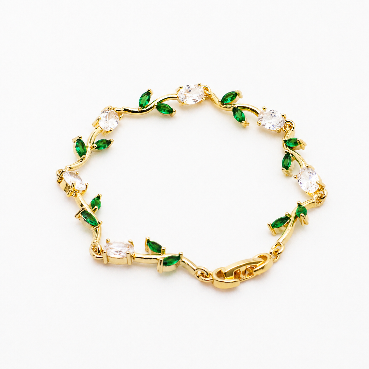 White And Green Tulip Bracelet