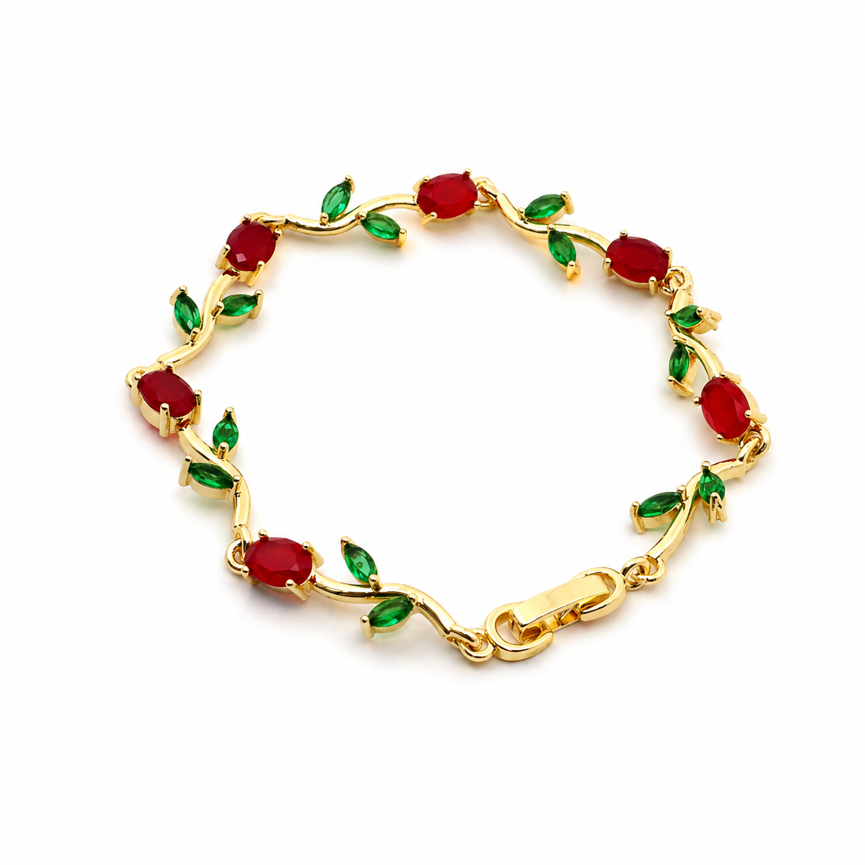 Red And Green Tulip Bracelet
