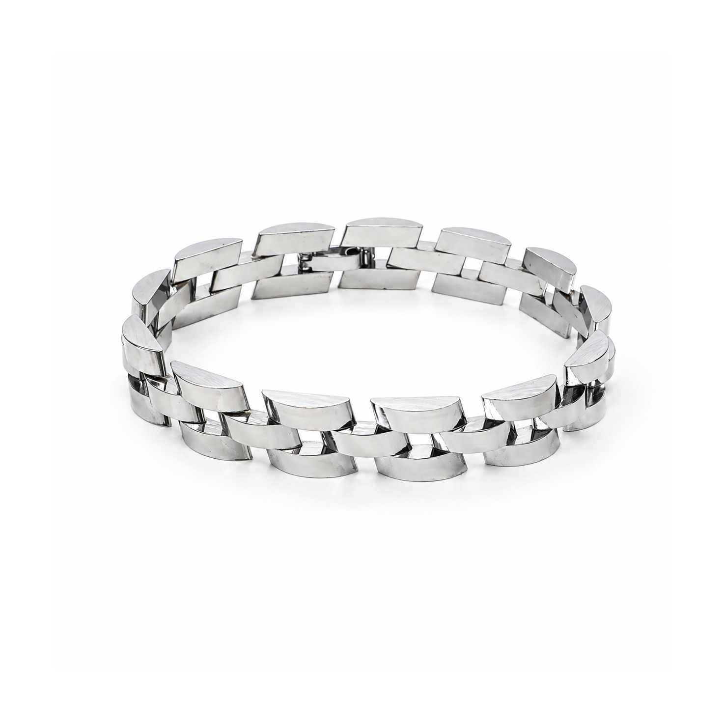 Sterling Silver Pantera Type Link Bracelet