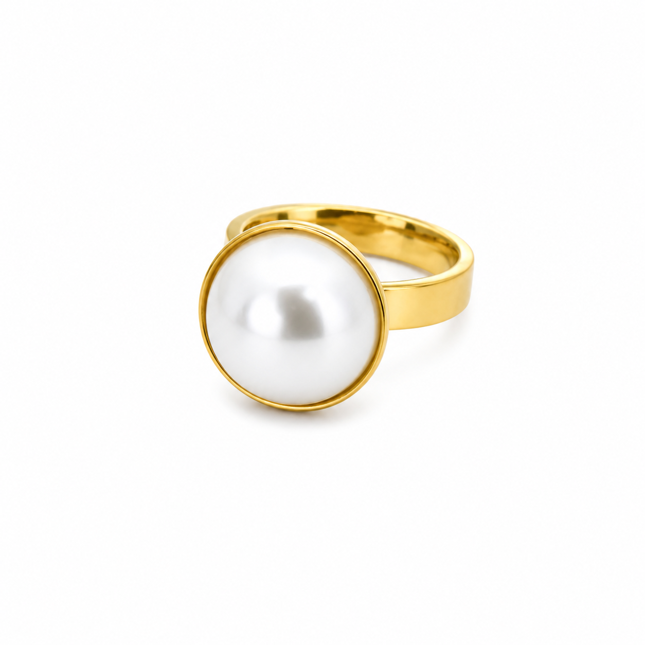 Classic Gold Plated Pearl Ring