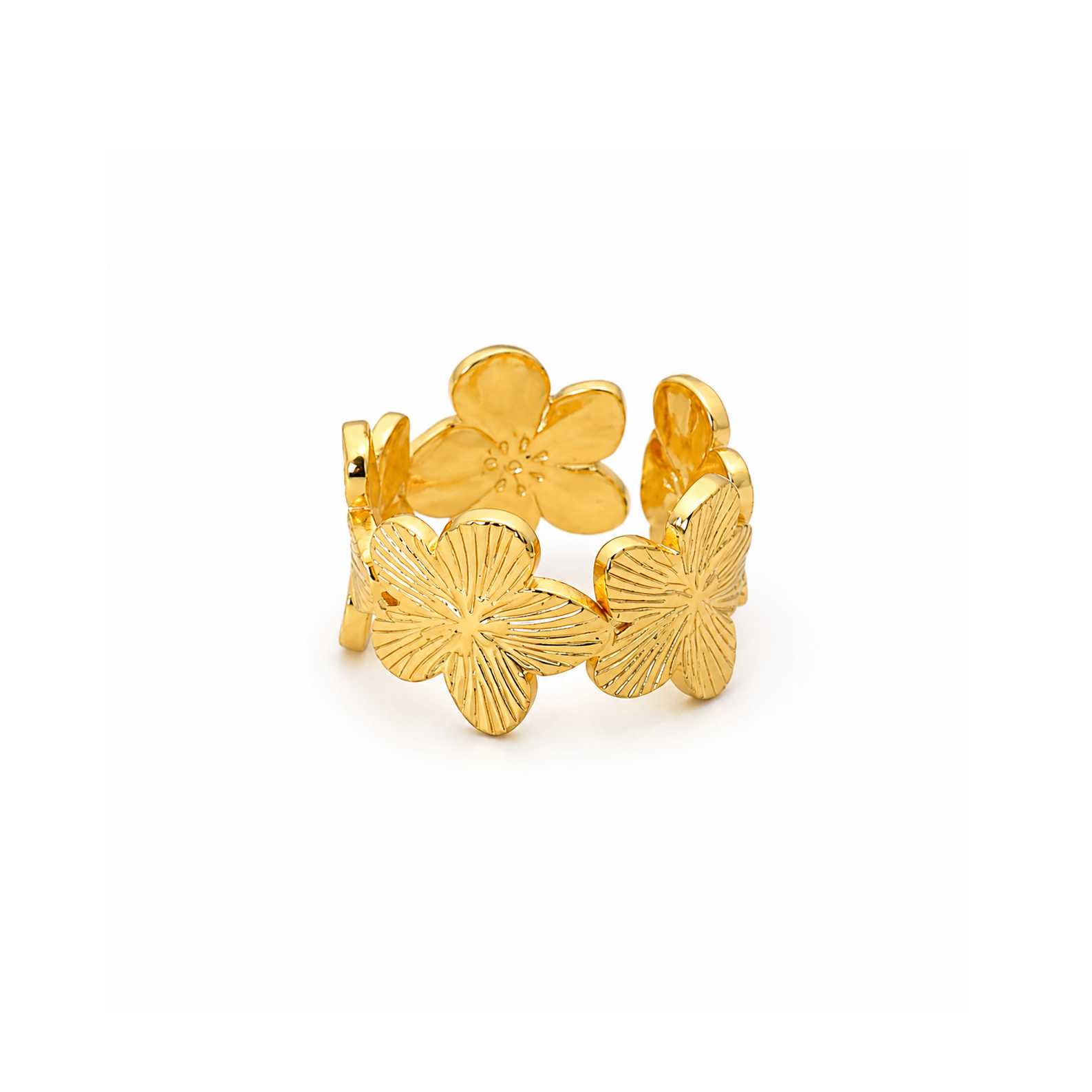 Blossom Flower Gold Band Ring