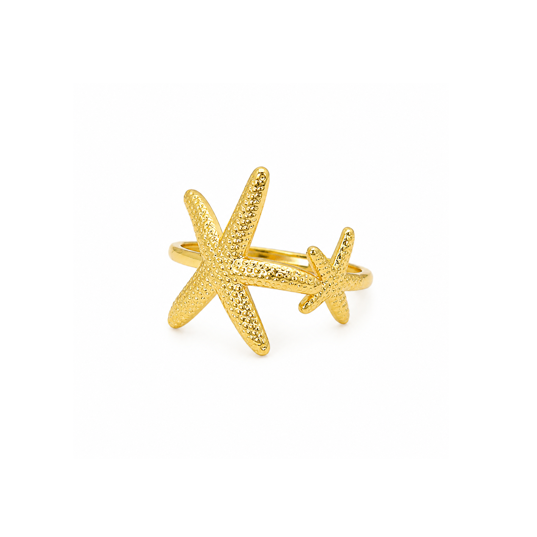 Twin Gold Starfish Ring