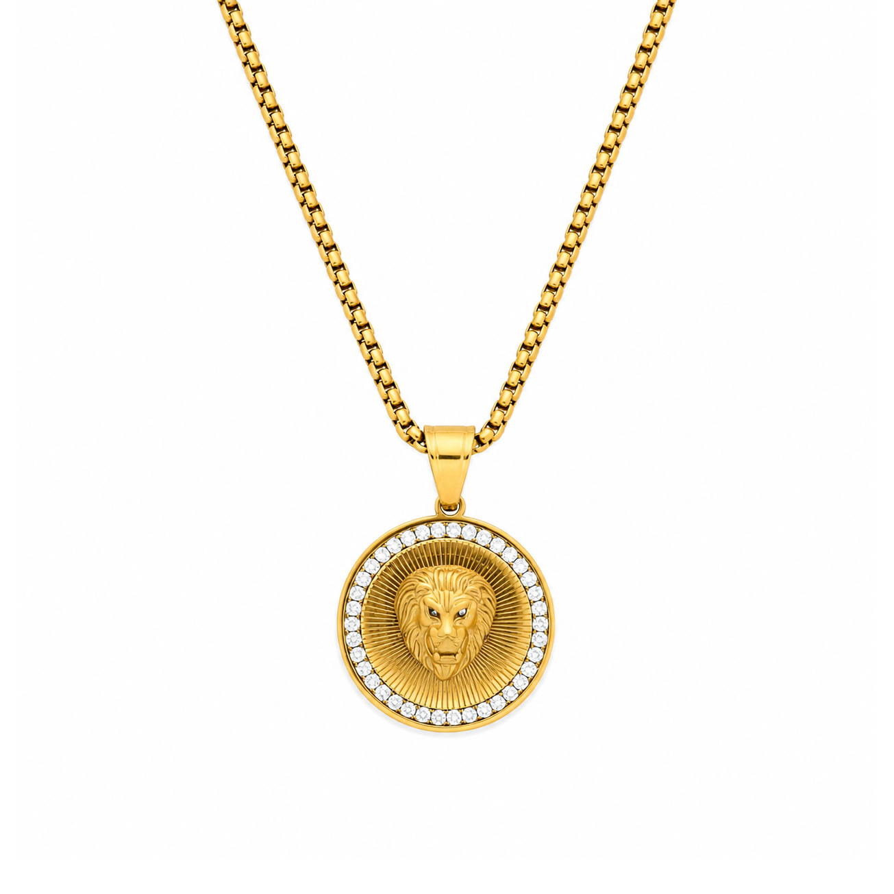 Gold Plated Lion Head Pendant