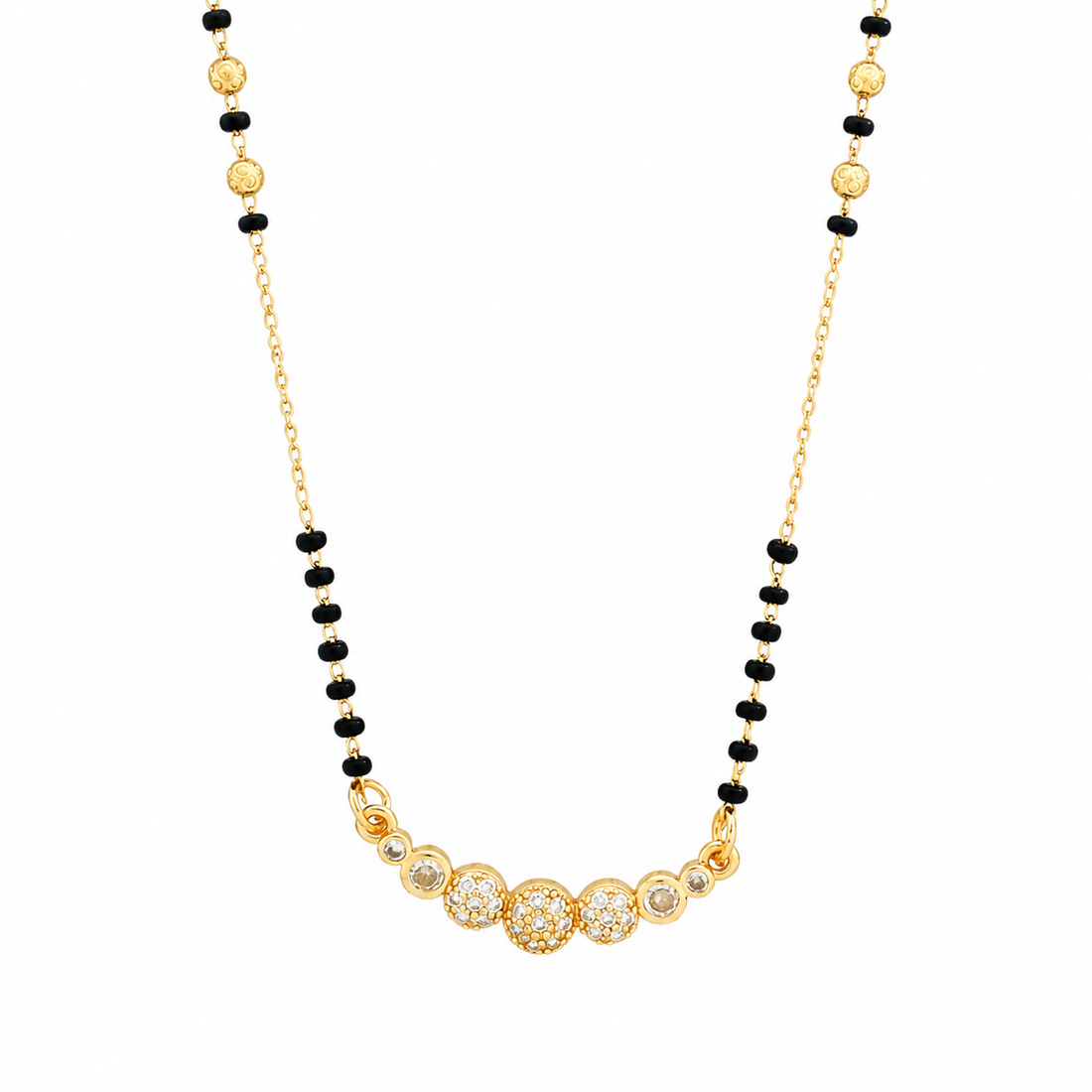 Crystal Curve Gold Mangalsutra