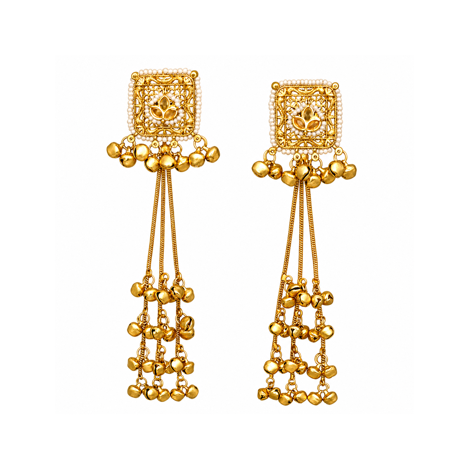 Kashmiri Jhumka Long Chain Bell Drops
