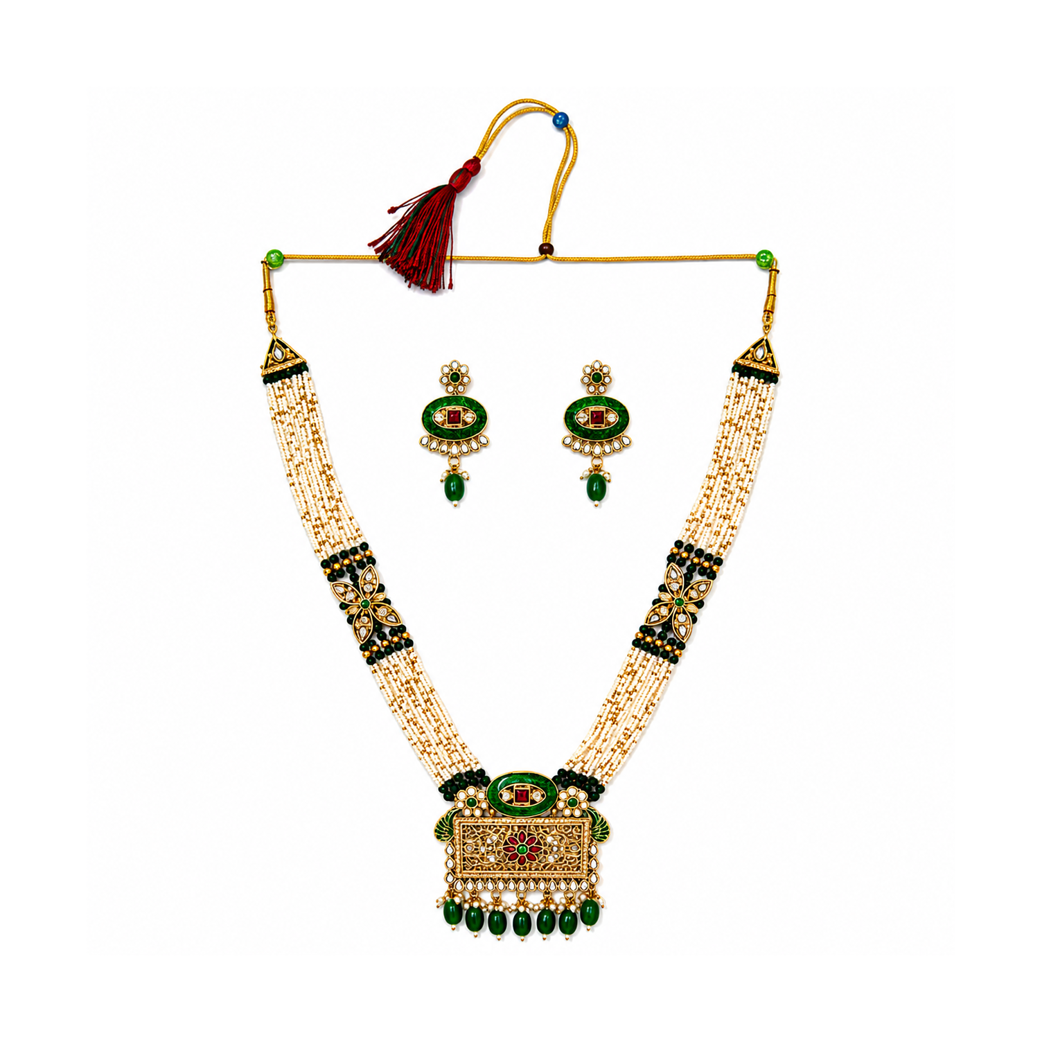 Maharani Kundan Necklace Set with Earrings