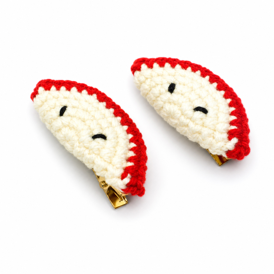 Crochet White Watermelon Hair Clips