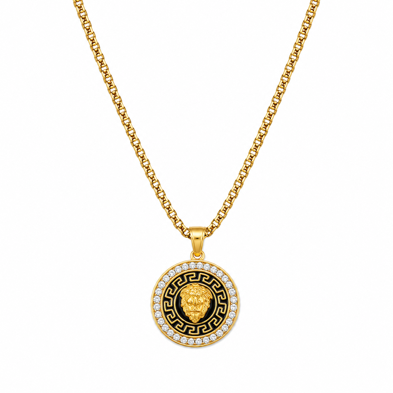 Gold Plated Lion Head Pendant