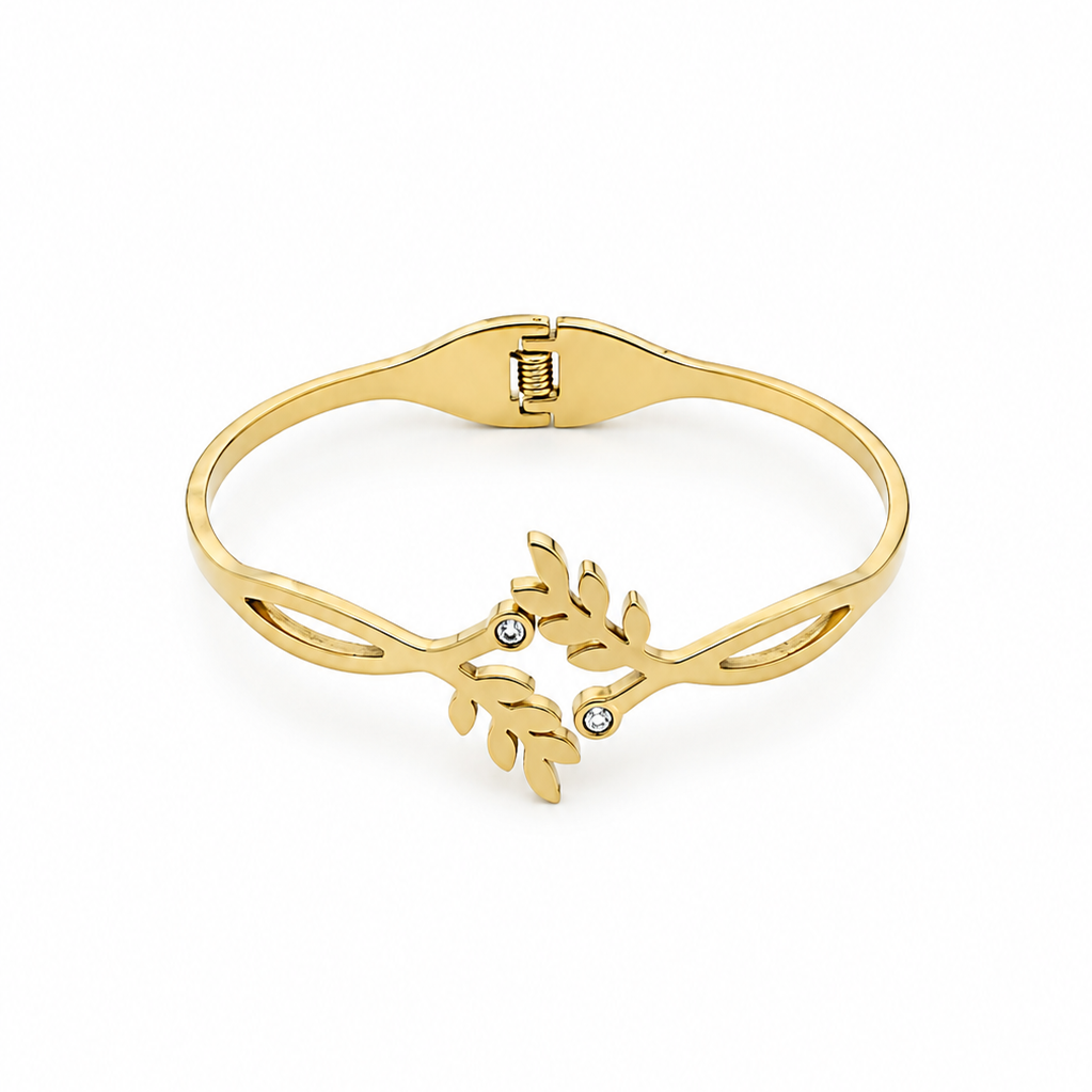 Gold Plated Leaf Design Bracelet