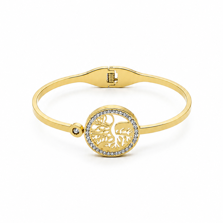 Golden Crystal Tree Bangle