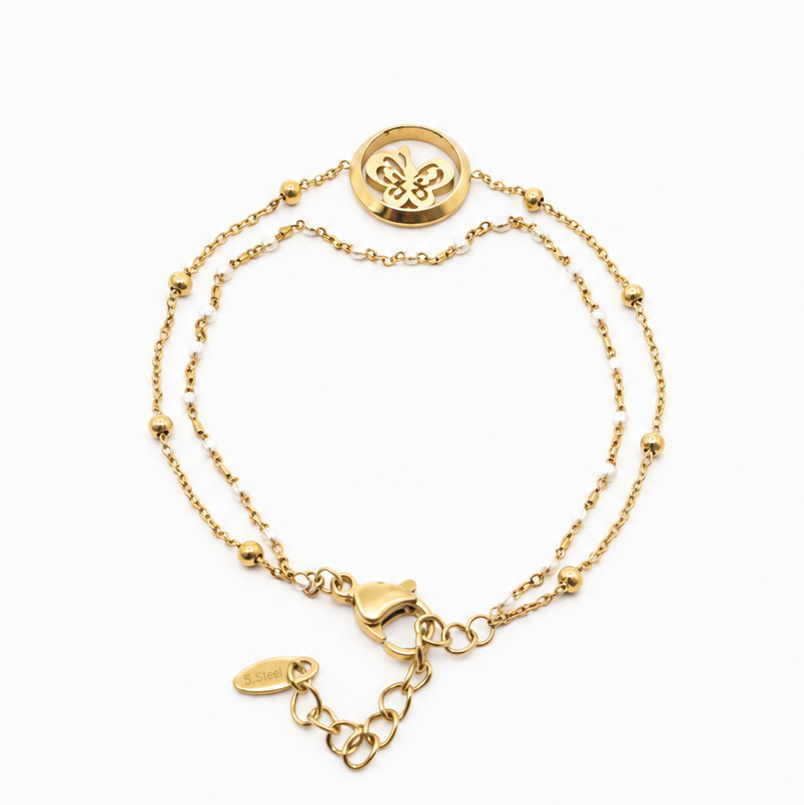 Gold Plated Butterfly Chain Bracelet