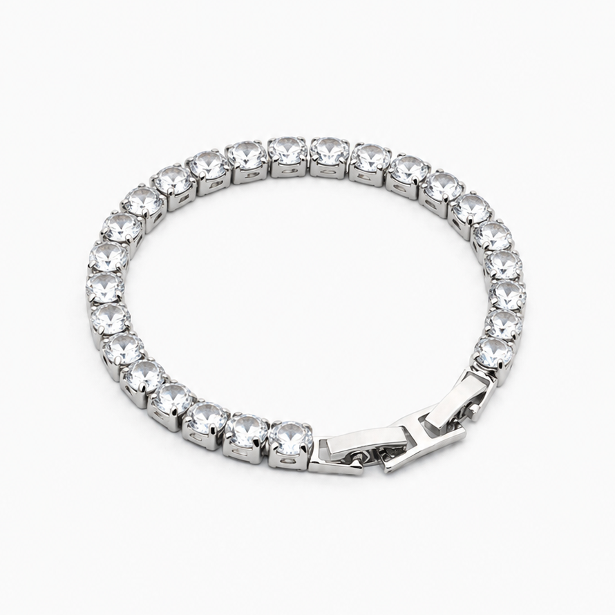 Silver Plated Crystal Stones Bracelet