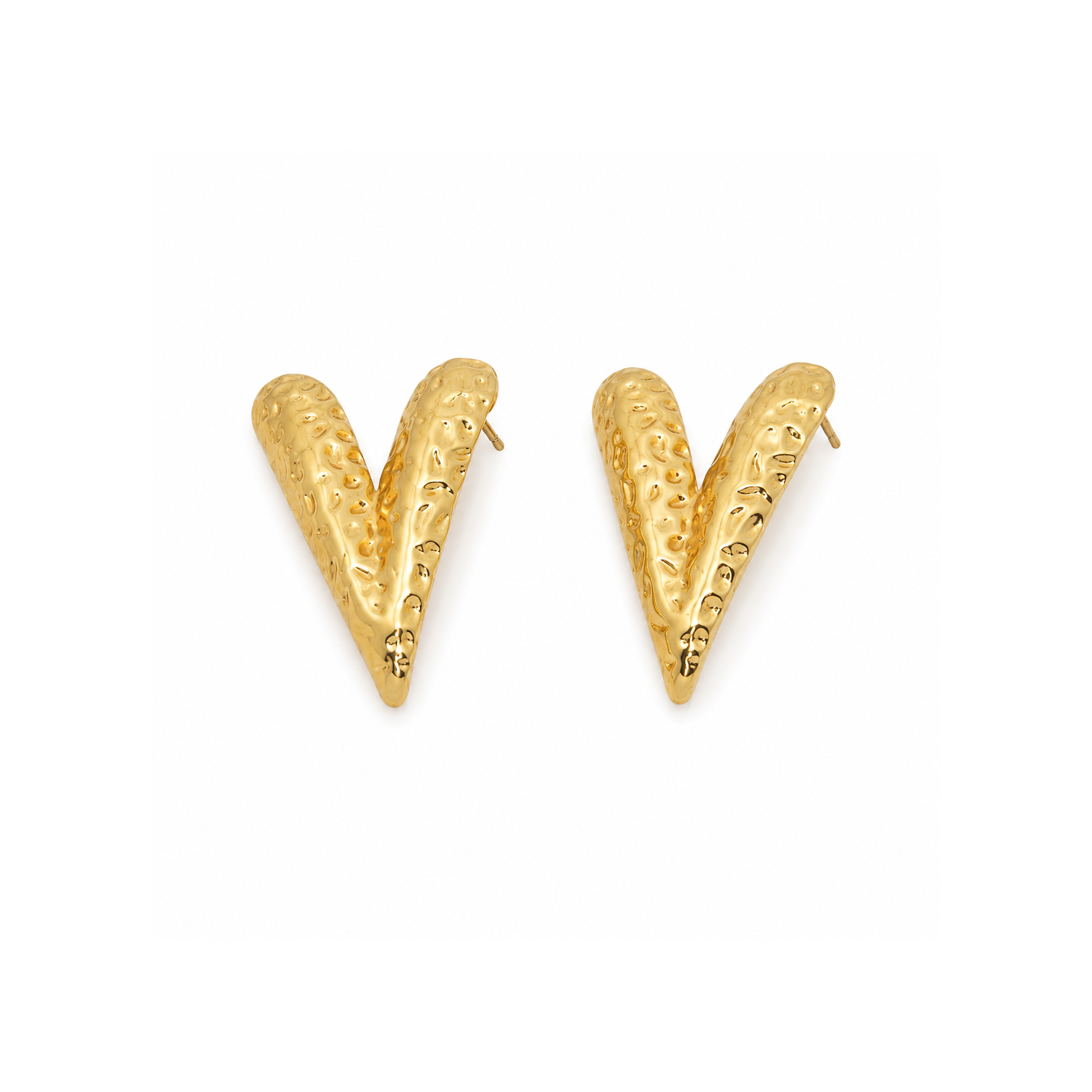 Latest Hammered Heart Stud Earring