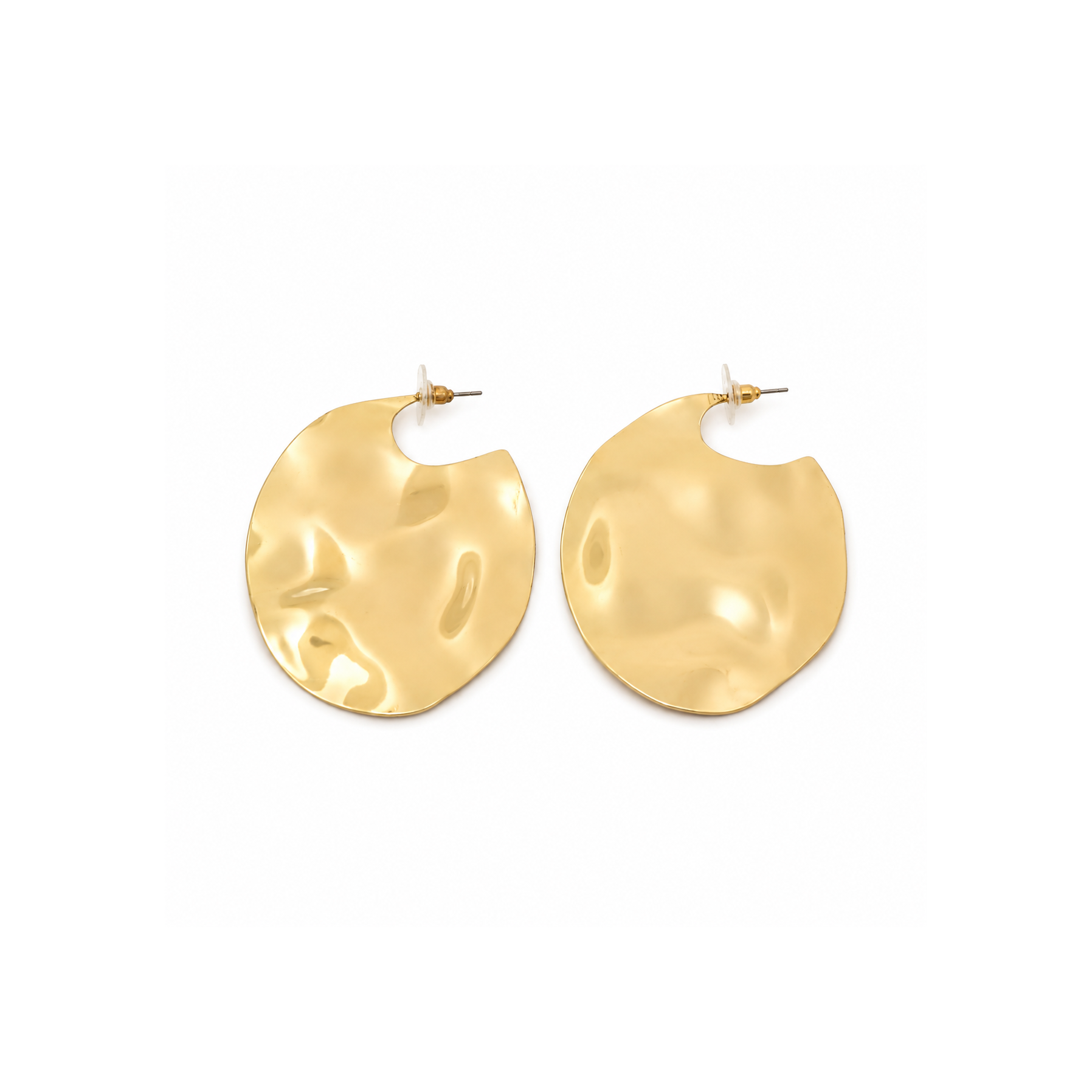 Gold Plated Molten Hoop Earrings