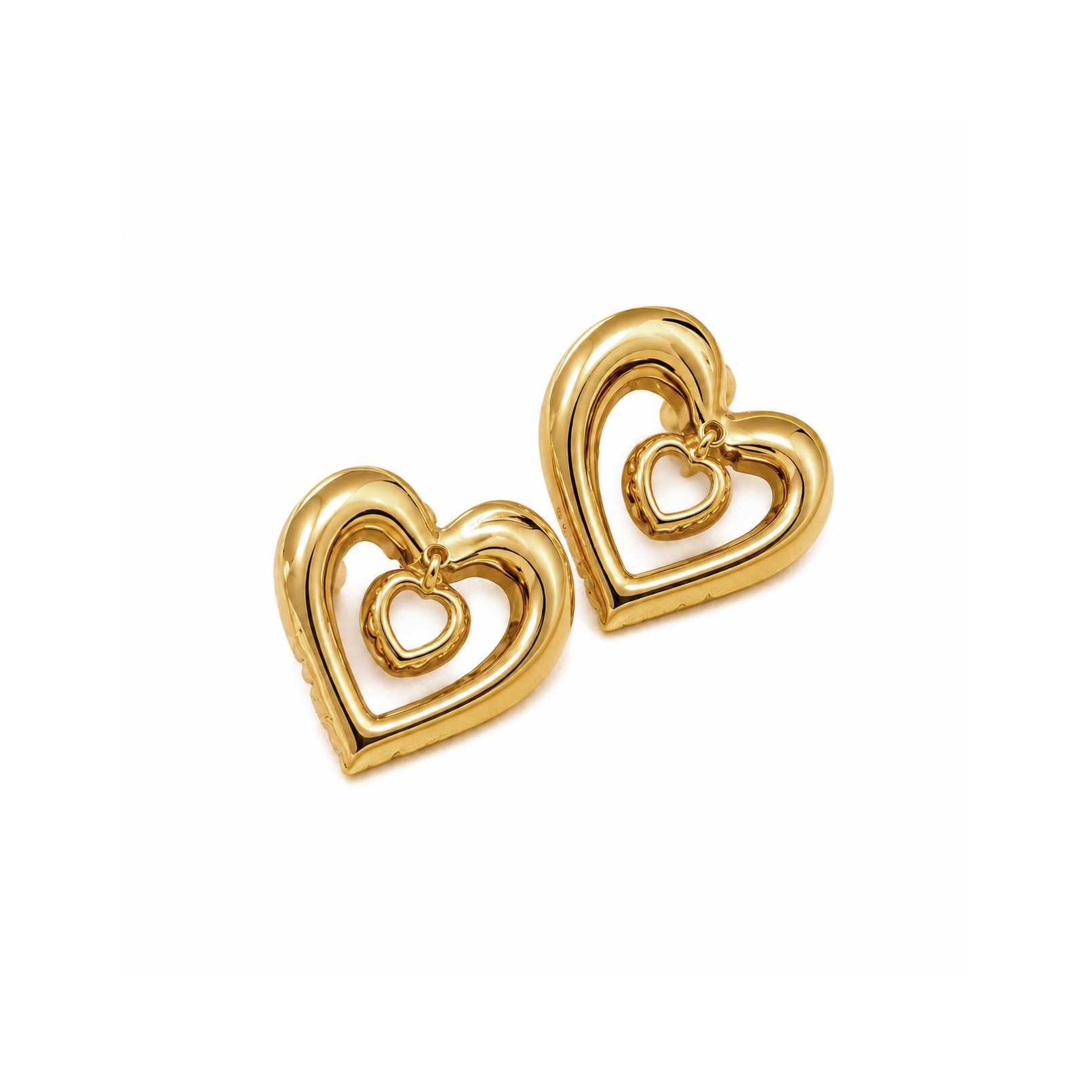 Gold Plated Love Hoop Earrings