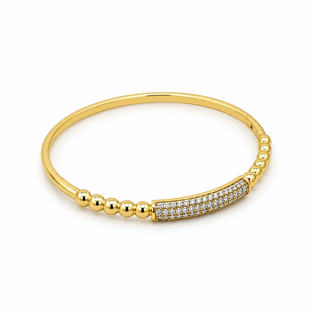 Crystal Bead Elegance Bangle