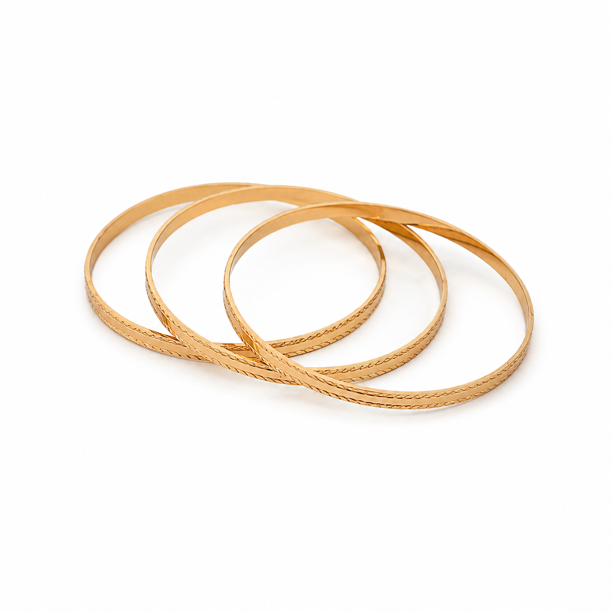 Gold Plated Classic Stack Bangles
