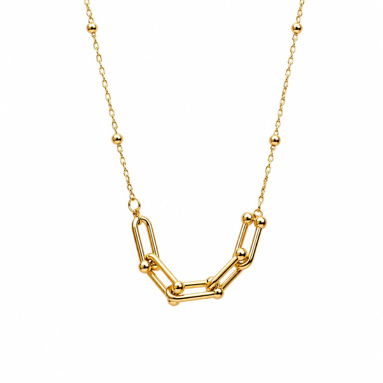 Contemporary Paperclip & Bead Necklace