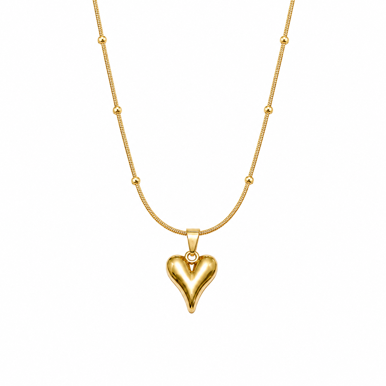 Classic Gold Heart Drop Necklace