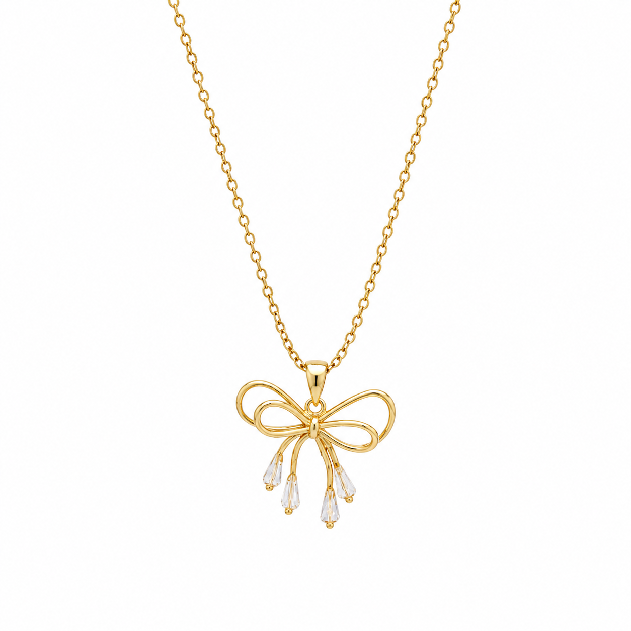 Bow Charm Pendant Necklace