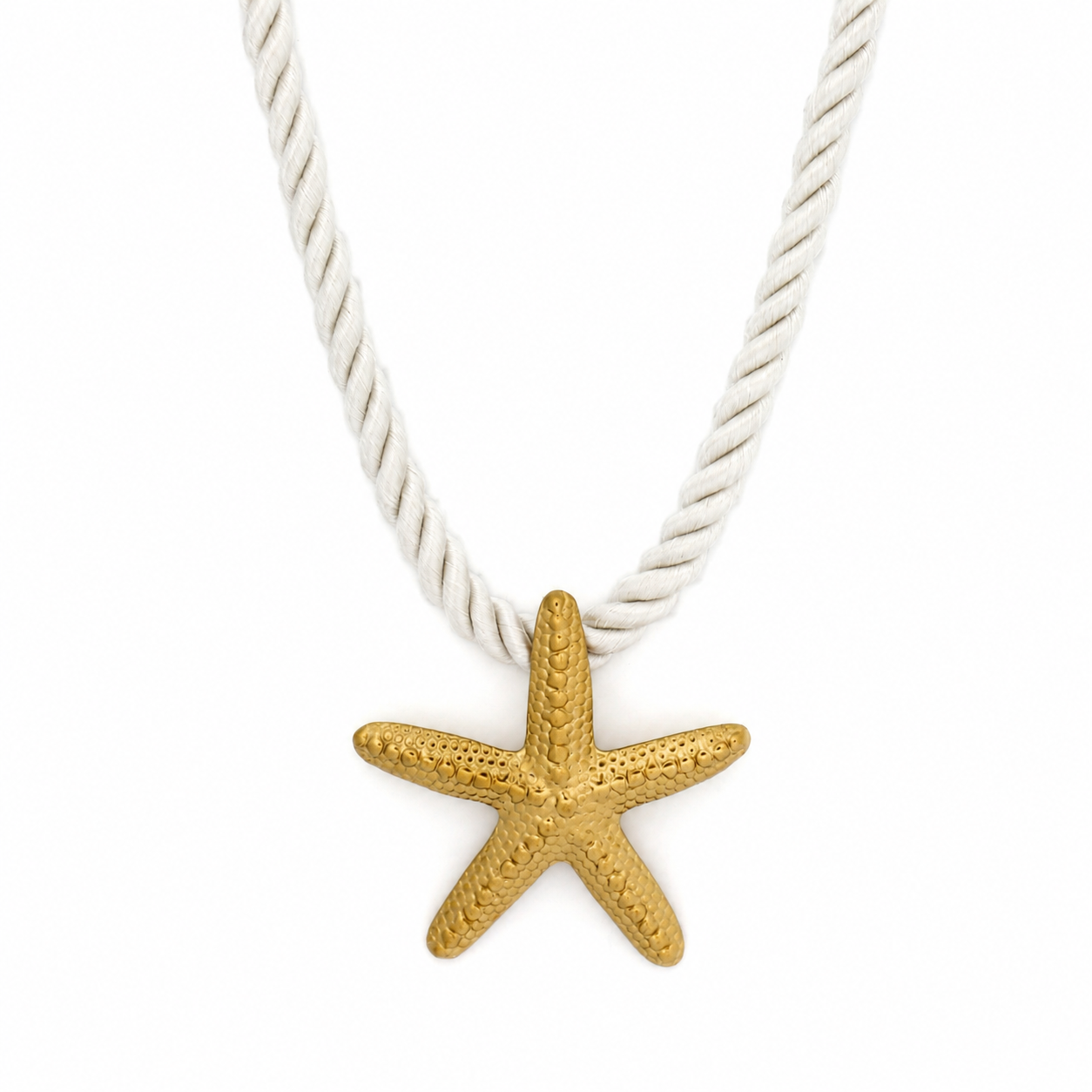 Starfish Pendant Twist Cord Necklace