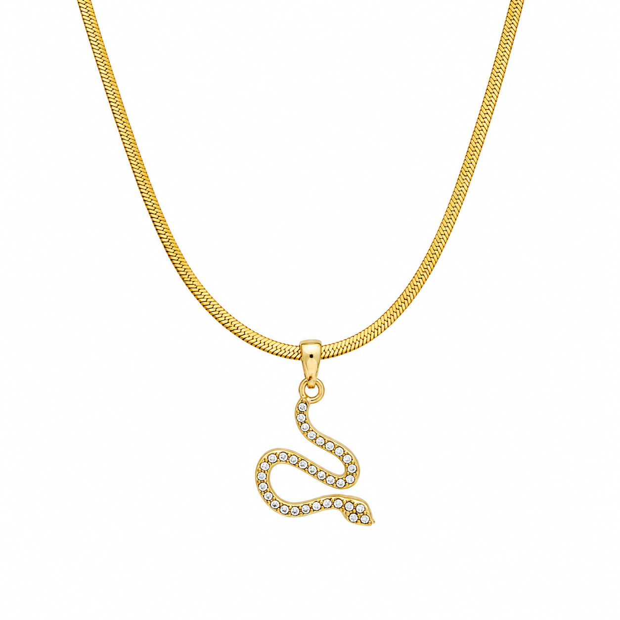 Gold Plated Snake Pendant Necklace