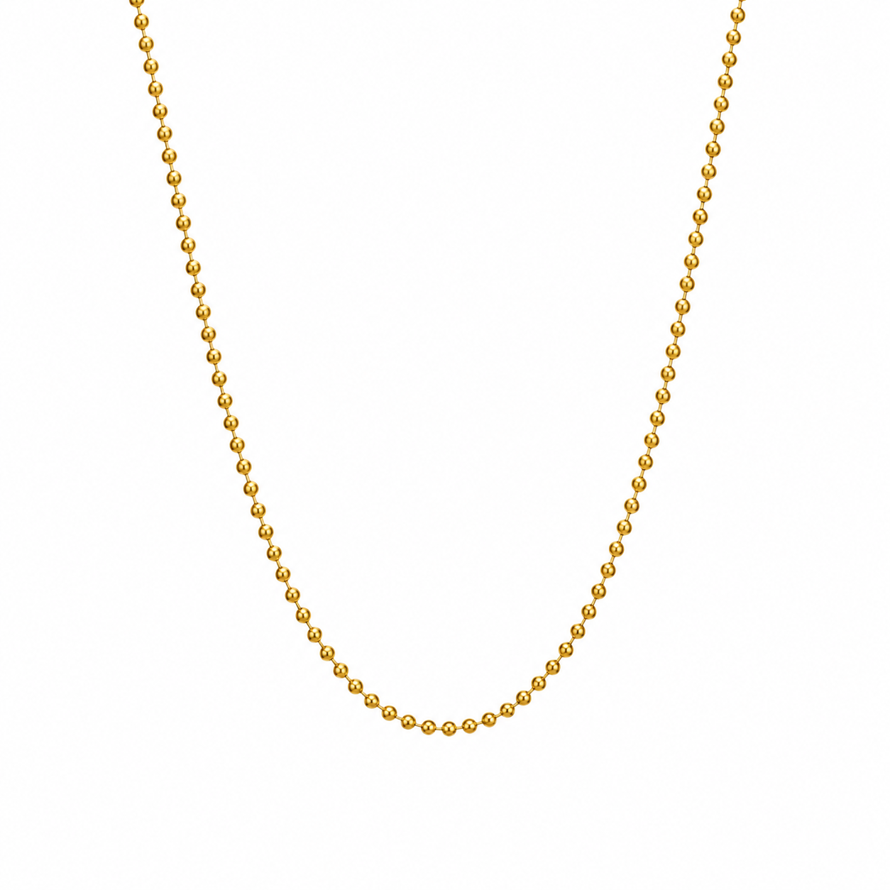 Minimalist Gold Bead Chain Necklace