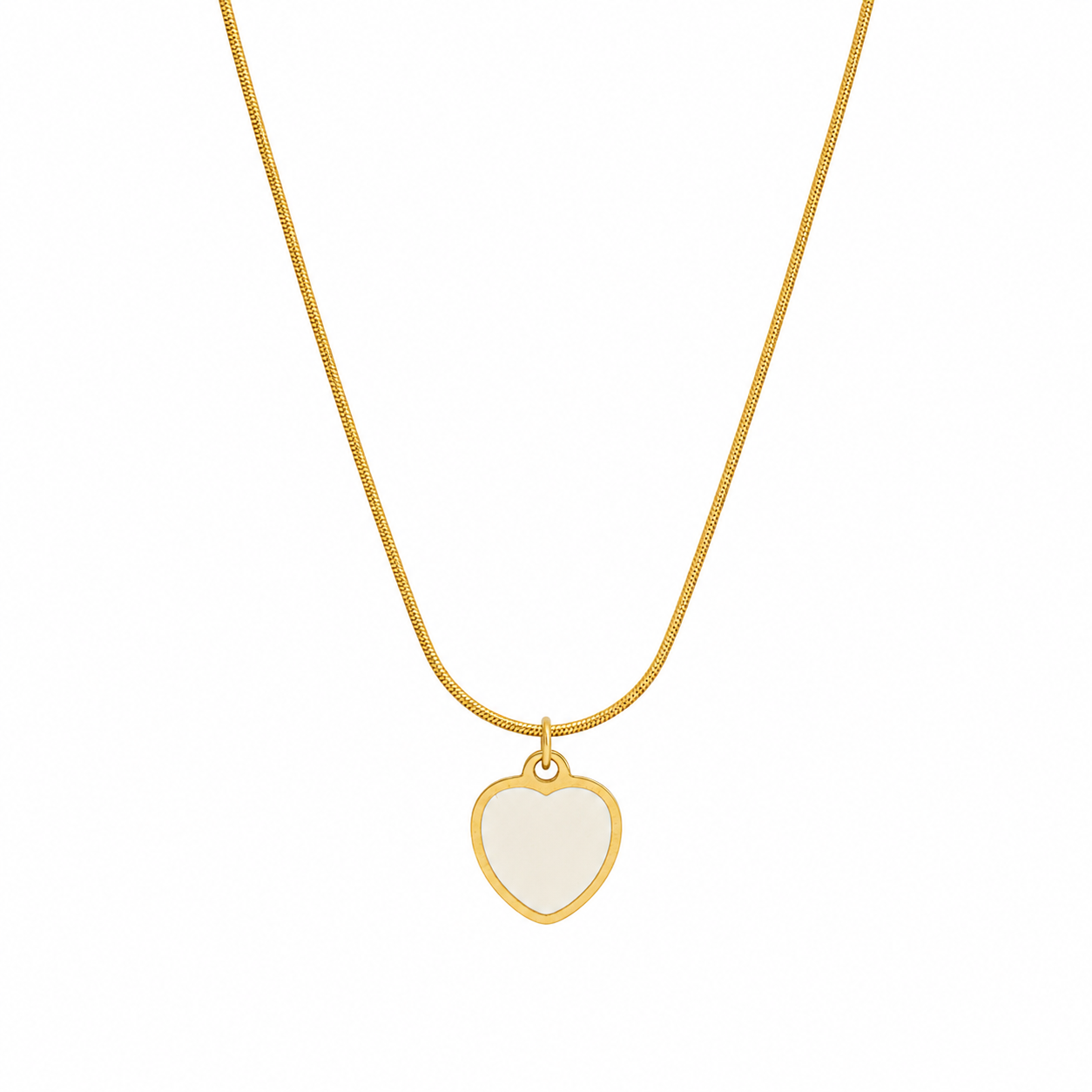 White Heart Pendant Necklace