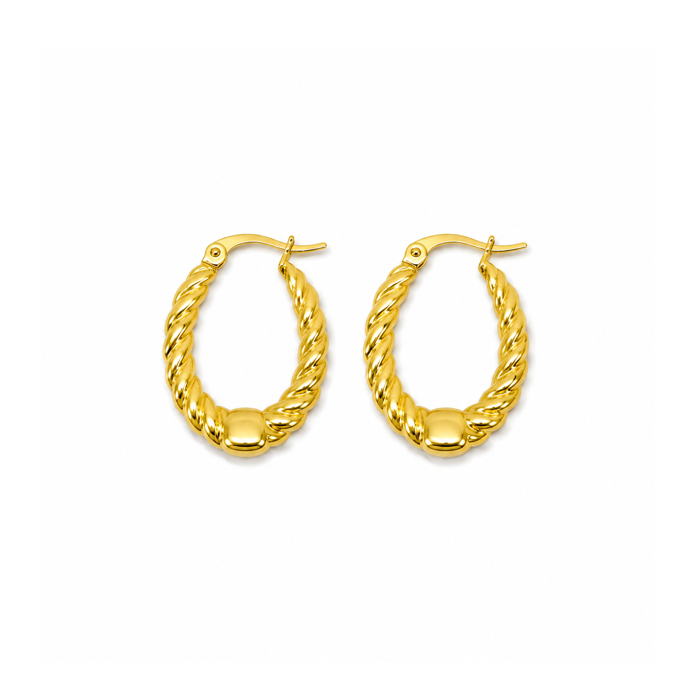 Gold Plated Twisted Hoop Earrings
