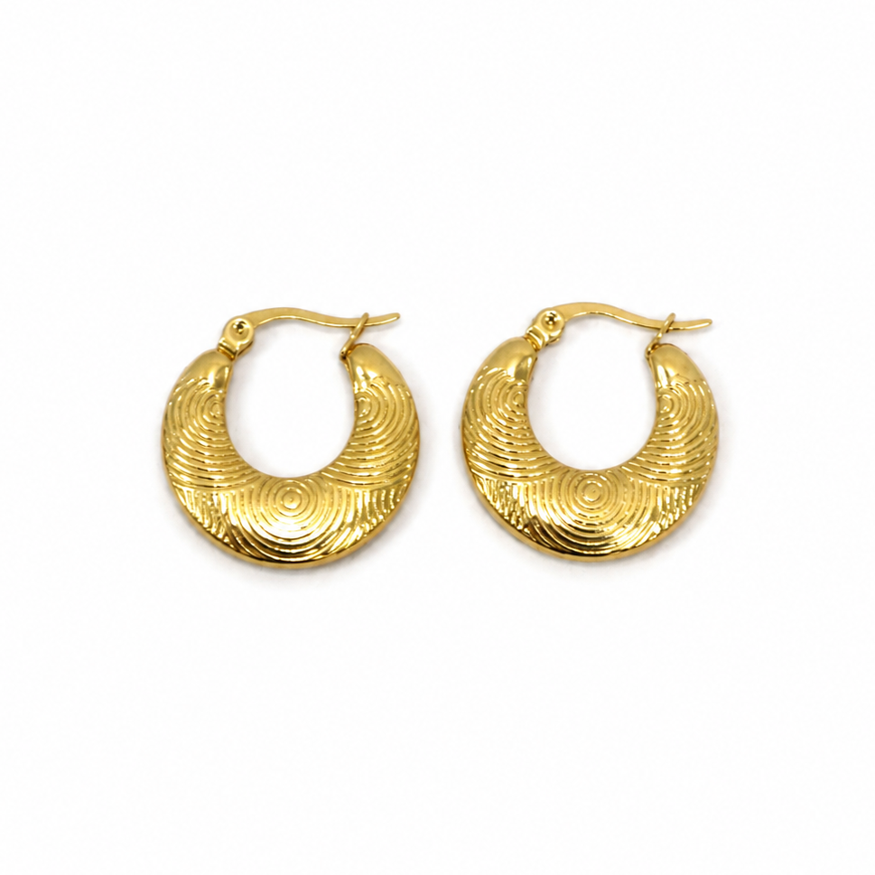 Golden Textured Hoop Earrings
