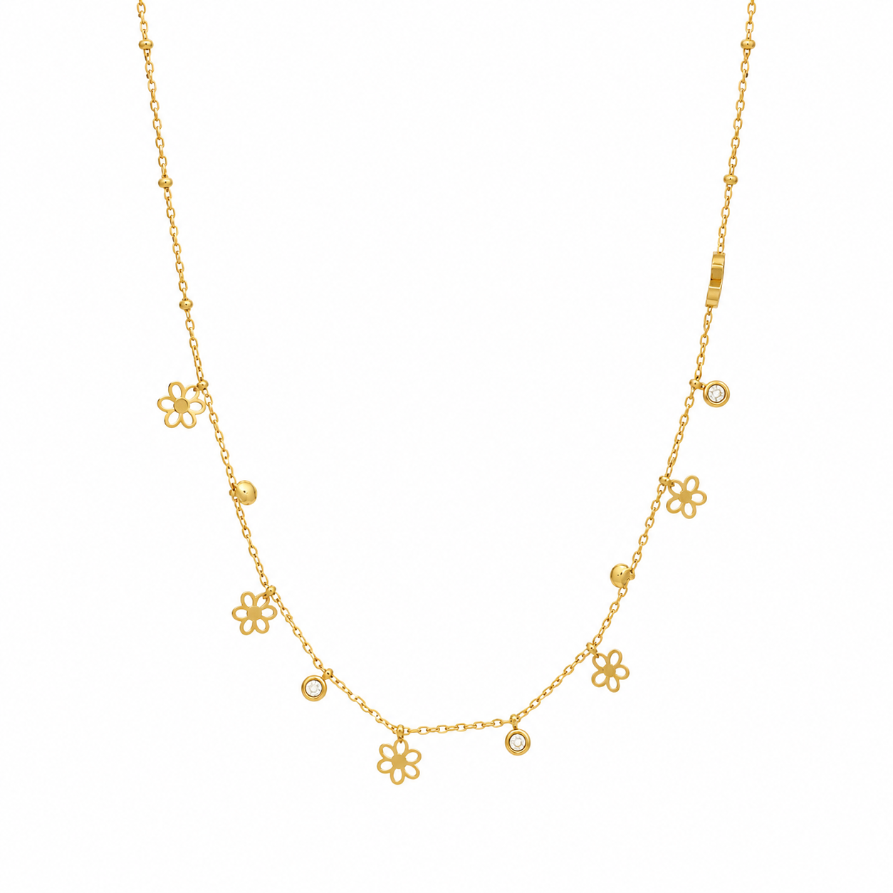 Gold Plated Daisy Charm Necklace