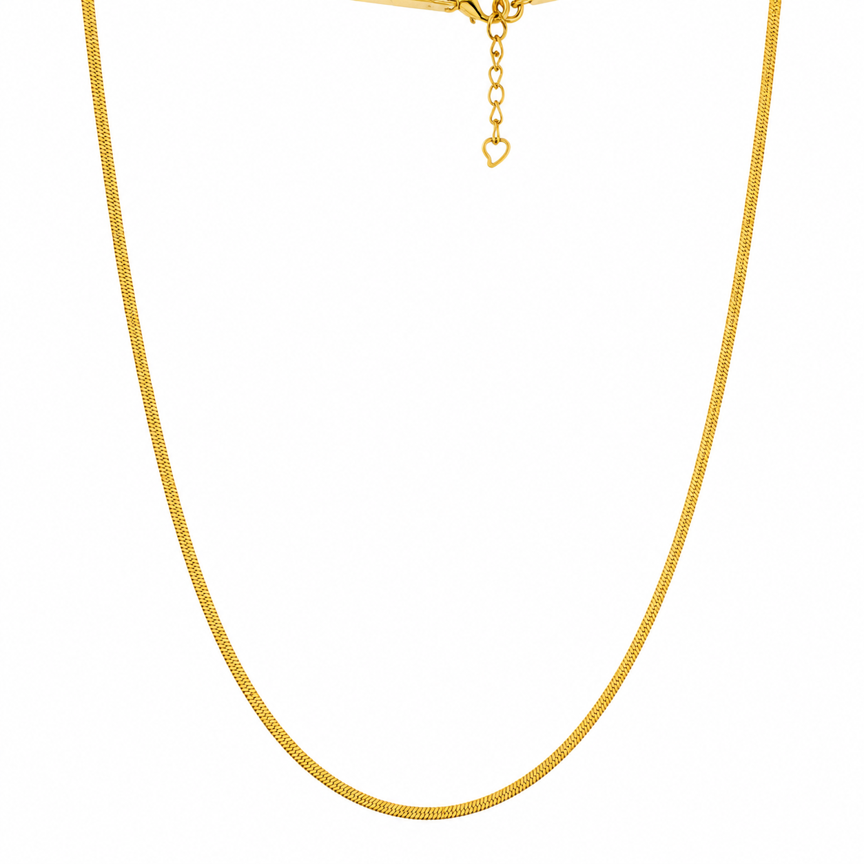Gold Plated Herringbone Chain Necklace